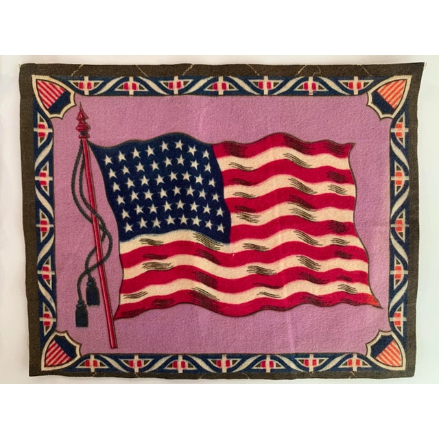 Antique ‘Tobacciana’ Flannel American Flags/Textile Tobacco Premium Inserts- Set of 4 For Sale - Image 4 of 11