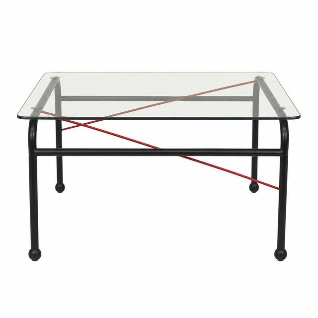 Vintage Scandinavian Glass and Metal Coffee Table by Johan Huldt, 1980s For Sale - Image 10 of 10