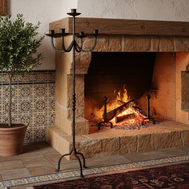 Grounded Elegance: The Wide-Base Iron Candelabra ️ Add a touch of timeless beauty and physical security to your home with...