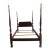 1980s Mahogany Banded Queen Poster Bed Designer For Sale