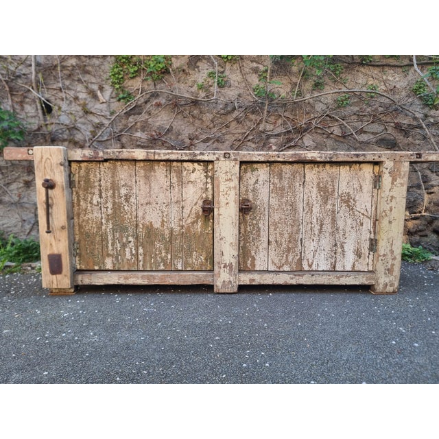 Rustic Antique French Pine Workbench, 1900s For Sale - Image 3 of 18