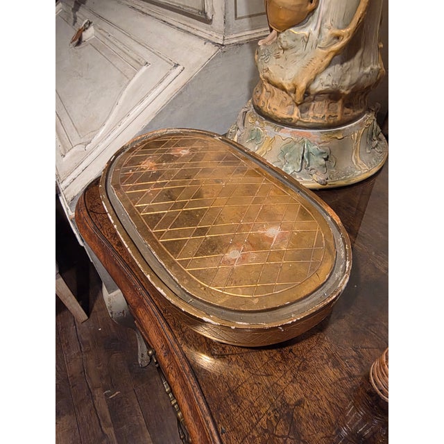 Antique Oblong Giltwood Dome Plateau For Sale - Image 4 of 12