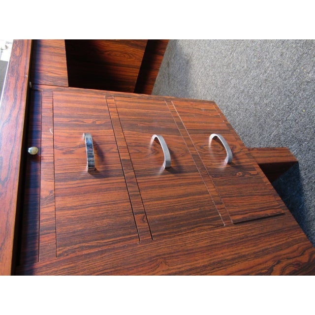 Mid-Century Modern 1970s Vintage Rosewood Laminate Executive Desk For Sale - Image 3 of 12