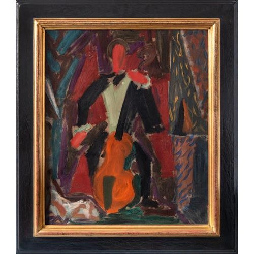Fernand Dubuis, Study for the Cellist, Oil Painting on Canvas, 1948 For Sale - Image 7 of 11