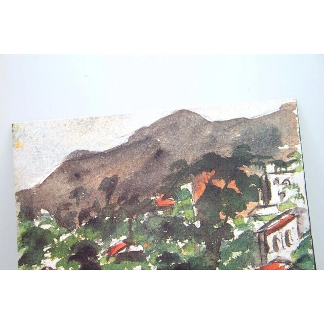 Paint Vintage Signed European Mountain Village Landscape Watercolor Painting by Louis Redstone For Sale - Image 7 of 10