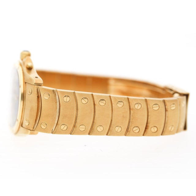 Cartier Vintage Cartier Ronde Blue Chronograph 18k Gold 30mm Watch For Sale - Image 4 of 11