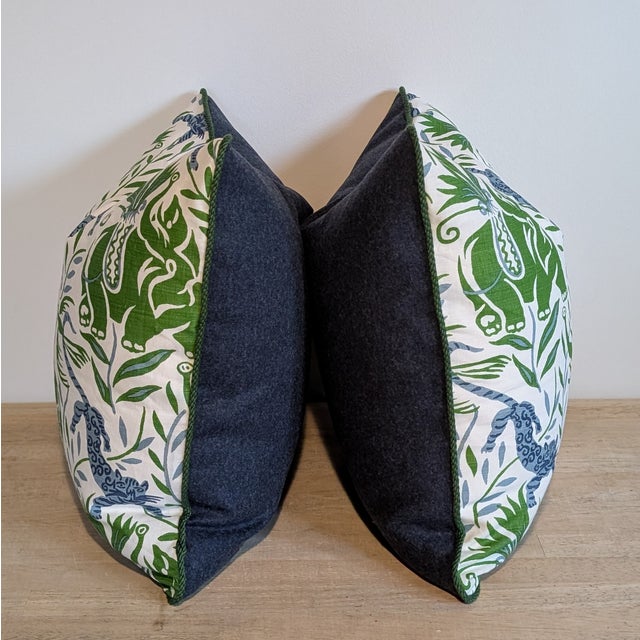 Christopher Farr Cloth Le Jungle print is such a fun playful print - perfect for a playroom or kids bedroom. Deep green...