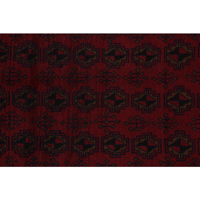 2010s Rug & Kilim’s Baluch Tribal Runner Rug in Burgundy Red With Geometric Patterns For Sale - Image 5 of 7