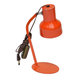 Petite Vintage Italian Orange Metal Adjustable Task / Table Lamp