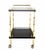 Early 20th Century Hollywood Regency Faux Bamboo Brass Gallery 2-Tier Rectangular Rolling Bar Tea Cart For Sale - Image 5 of 10