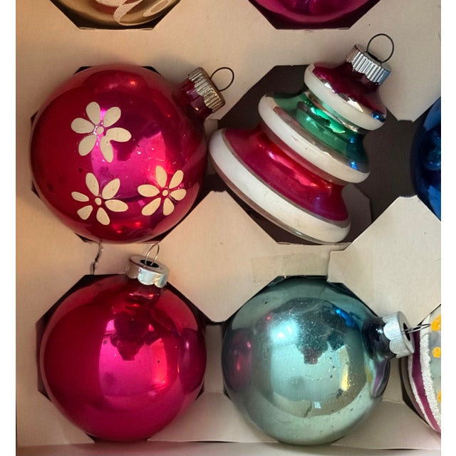 Glass Shiny Brite Mercury Glass Ornaments - Set of 9 For Sale - Image 7 of 12