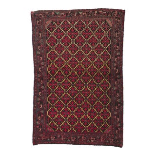 Mid 20th Century Vintage Persian Malayer Rug, 03'02 X 04'09 For Sale