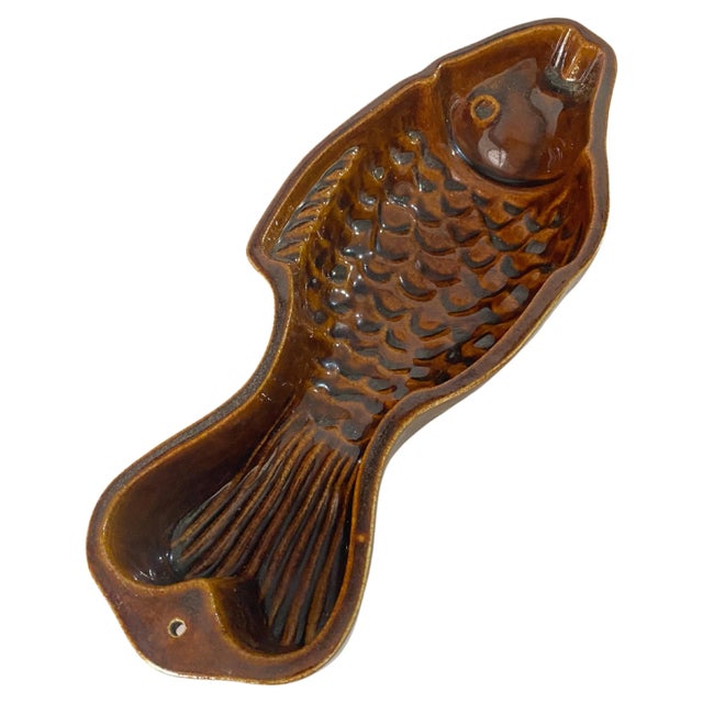 Large Ceramic Brown Vide Poche in Fish Form, Italy, 1960s For Sale - Image 10 of 10