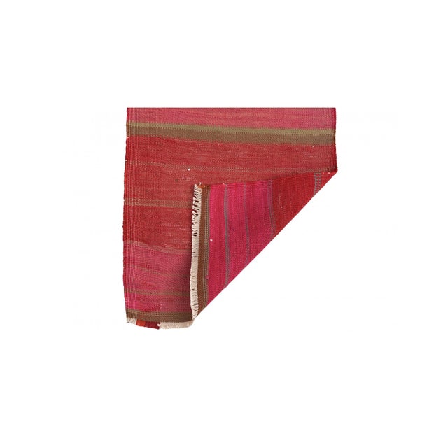 Mid-Century Modern Pink Mini Vintage Kilim Rug - 1`6″ X 2`7″ For Sale - Image 3 of 3