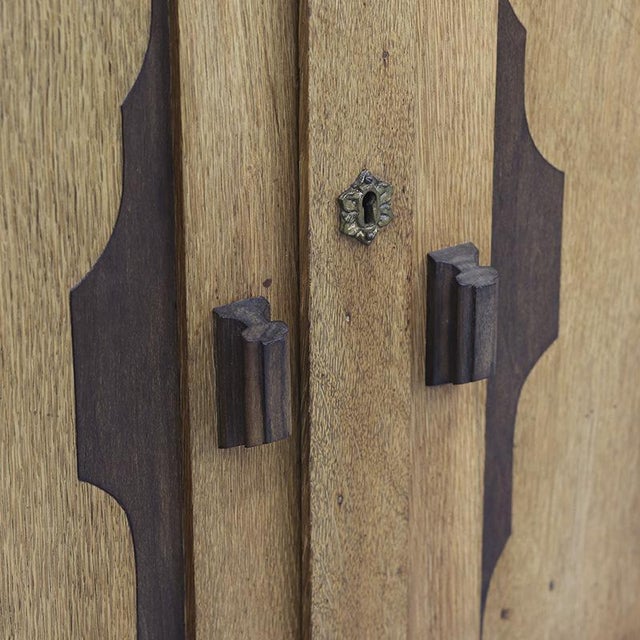 1930s Antique Oak Art-Deco Dresser For Sale - Image 5 of 13