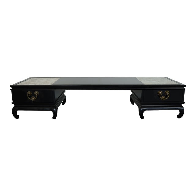 Vintage Lane Asian-Inspired Low Coffee Table For Sale