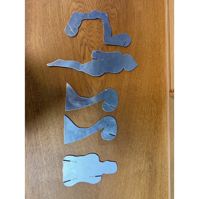 Silver 1970s “The Test” by William Dickey King – Aluminum Figural Sculpture Mid Century For Sale - Image 8 of 8