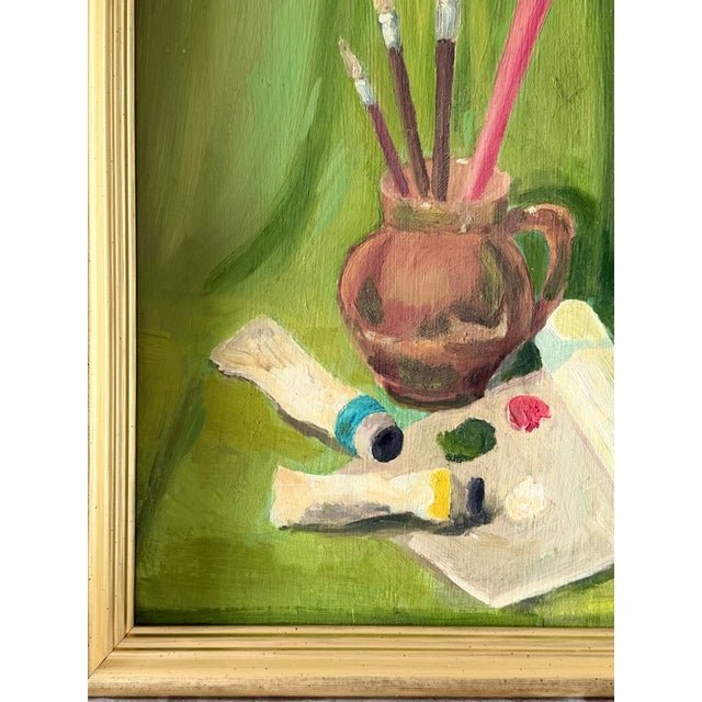 A beautifully composed and quietly expressive still life, this unsigned oil on board captures the familiar poetry of the...