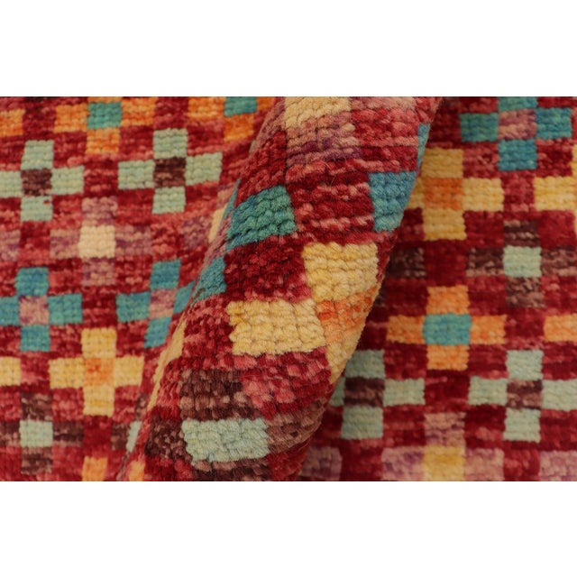 Textile Modern Balochi Red/Blue Wool Rug - 3'3''x5'0'' For Sale - Image 7 of 11