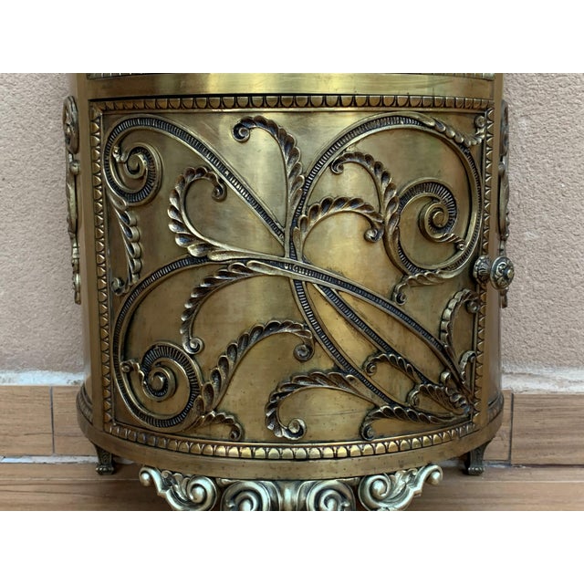 Early 20th Century Antique Louis XVI Style Pair of Bronze / Brass Vitrine Cabinets or Nightstands For Sale - Image 5 of 18