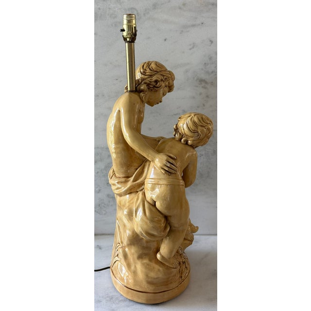 Mid-Century Modern Large Vintage Italian Statue Table Lamp For Sale - Image 3 of 12