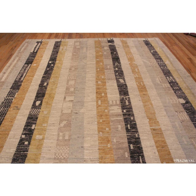 Fascinating Artistic Tribal Geometric Design Modern Contemporary Room Size Area Rug, Country Of Origin: Central Asia,...