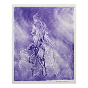 1970s Margaret Friedlander Female Nude Etching in Purple