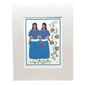 Carlos Mérida Silkscreen Print, "Otomies, Estado de Mexico" in 16 x 20 Mat, 1945