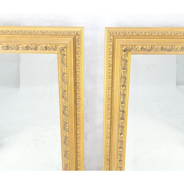 Pair of 35x43 Rectangle gold Gilt Frames Wall Mirrors Mint For Sale - Image 9 of 15