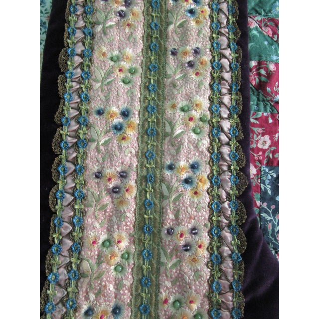Textile Christmas Stocking Created From Heirloom Fabric, Lace and Beads by Sandra Dunn for Neiman Marcus, Vintage 1987 For Sale - Image 7 of 18