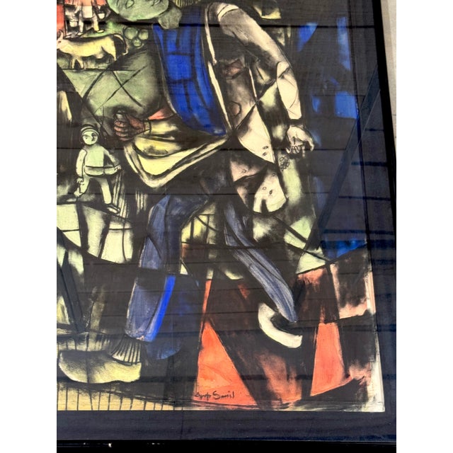 Amp Smit Dutch Modernist Figurative Allegory, Mixed Media on Paper, 1980s For Sale - Image 4 of 14