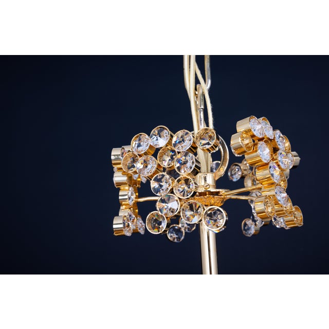 Large Gilt Brass and Crystal Glass Encrusted Chandelier from Palwa, Germany, 1970s For Sale - Image 13 of 18