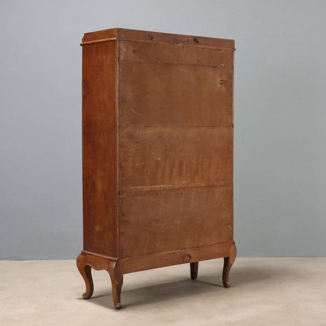 20th Century Open Walnut Bookcase with Balustrade, Italy For Sale - Image 9 of 10