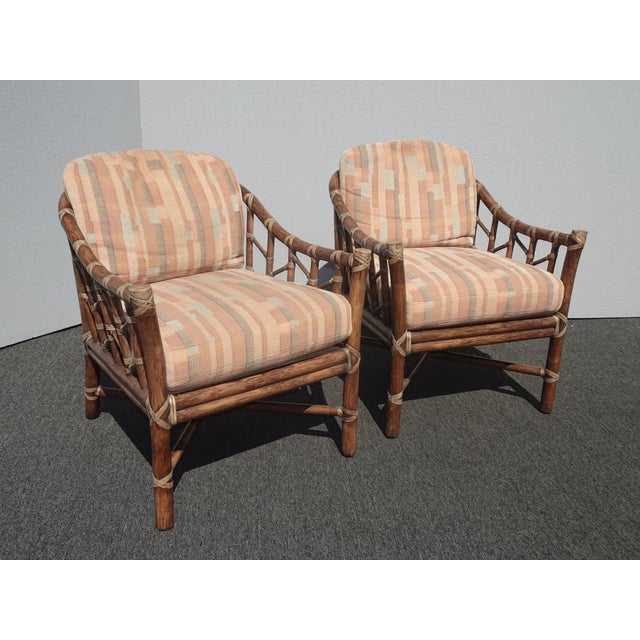 Pair of Vintage Mid Century Modern McGuire Bamboo Rattan ...