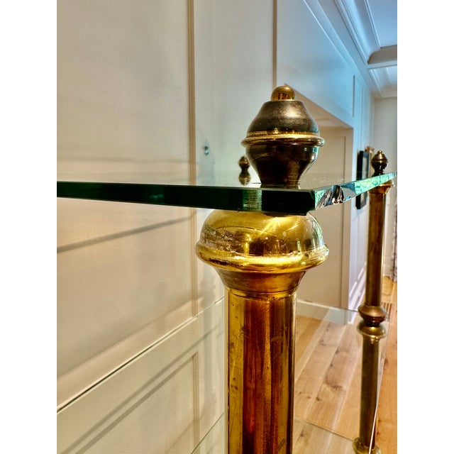 Mid-Century Brass Glass Étagère Bookcase Display For Sale - Image 17 of 17