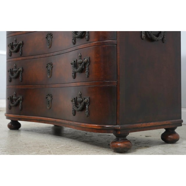 Maitland Smith Burl Walnut Serpentine Chest For Sale - Image 16 of 18