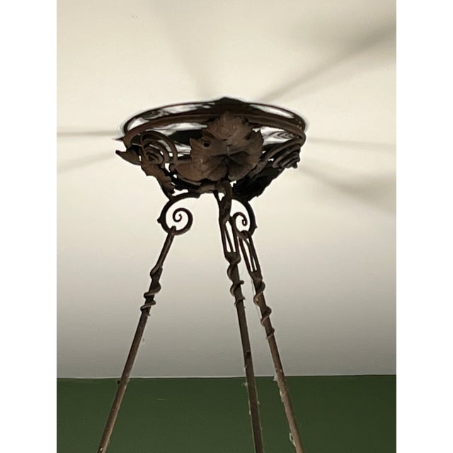 1920s Muller Frères Signed French Art Nouveau Chandelier For Sale - Image 9 of 10