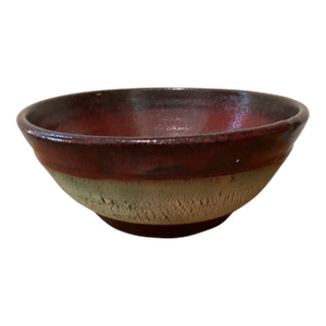 Mid 20th Century Studio Pottery Asian Stoneware Multicolor Copper Glazed Bowl