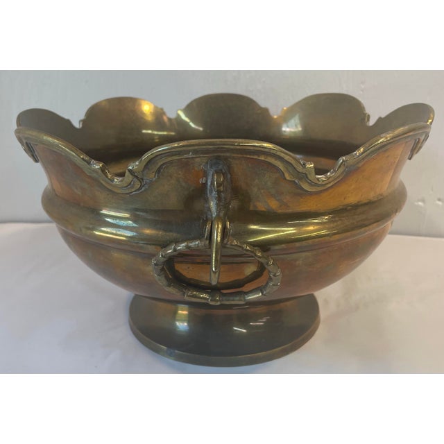 Monumental Brass Centerpiece Bowl For Sale In Dallas - Image 6 of 8