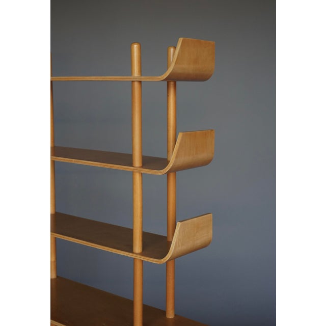 Large Shelving Unit in Birchwood by Willem Lutjens for Gouda Den Boer,1950s For Sale - Image 10 of 14