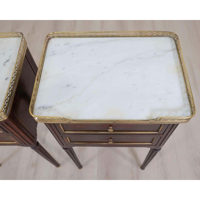 Pair of French 20th Century Louis XVI Style Bedside Tables For Sale - Image 10 of 12
