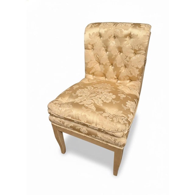 French Provincial Mid 20th Century Tufted Empire Slipper Accent Chair – Pickfair Estate of Mary Pickford – Mid-Century Old Hollywood For Sale - Image 3 of 8