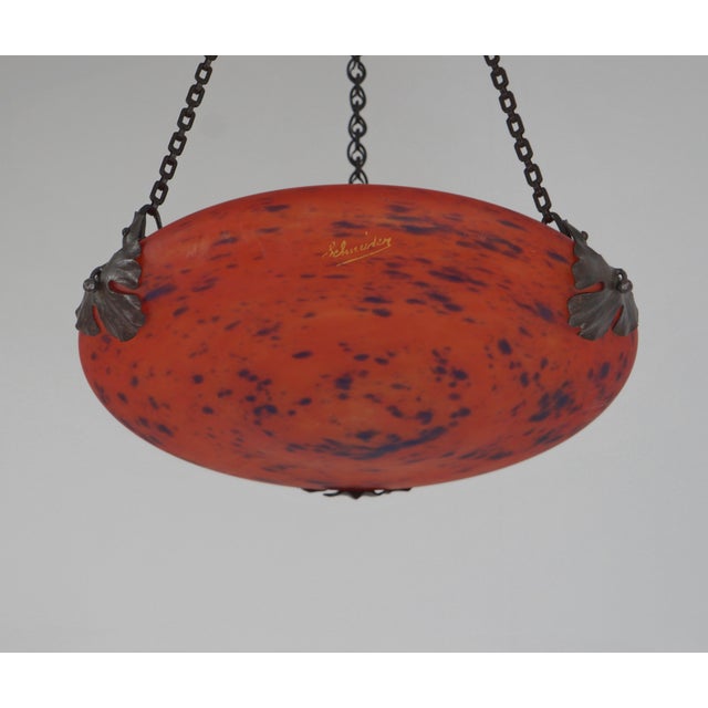 French Art Deco Pendant Light by Charles Schneider 1920s France For Sale - Image 6 of 11