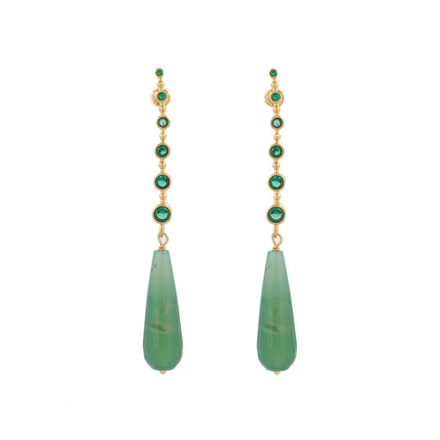 Green Mystic Energy Jade Teardrop Earrings, A Pair For Sale - Image 8 of 8