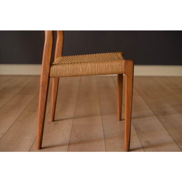 Wood Set of Six Danish Modern Teak and Paper Cord Niels O. Moller Dining Chairs 71 For Sale - Image 7 of 18