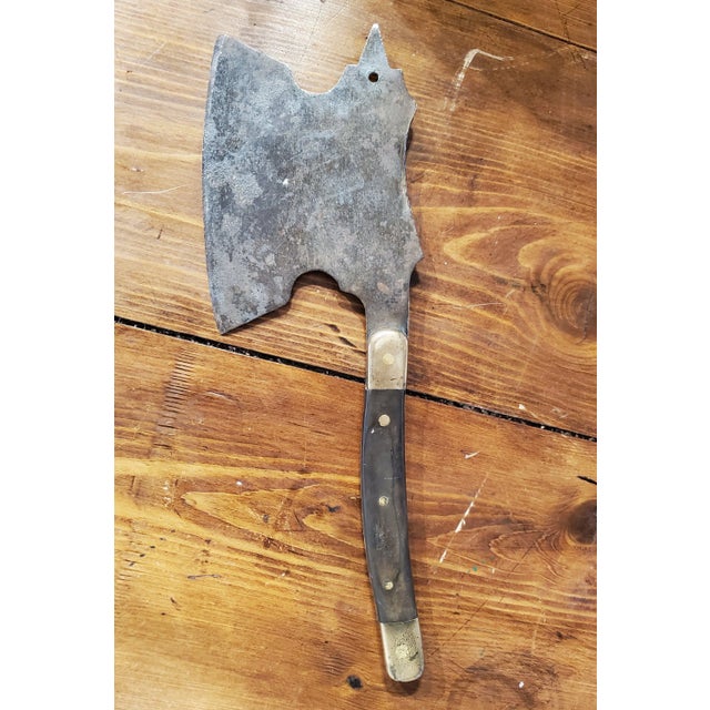 A truly unique 19th-century American tobacco hatchet, hand-forged in Virginia and rich with rustic character. This piece...