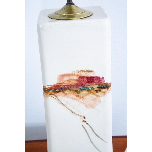 Ceramic 1960s Mid Century Modern Lamp Set Table Light Lighting Ceramic White Working MCM Tall For Sale - Image 7 of 12