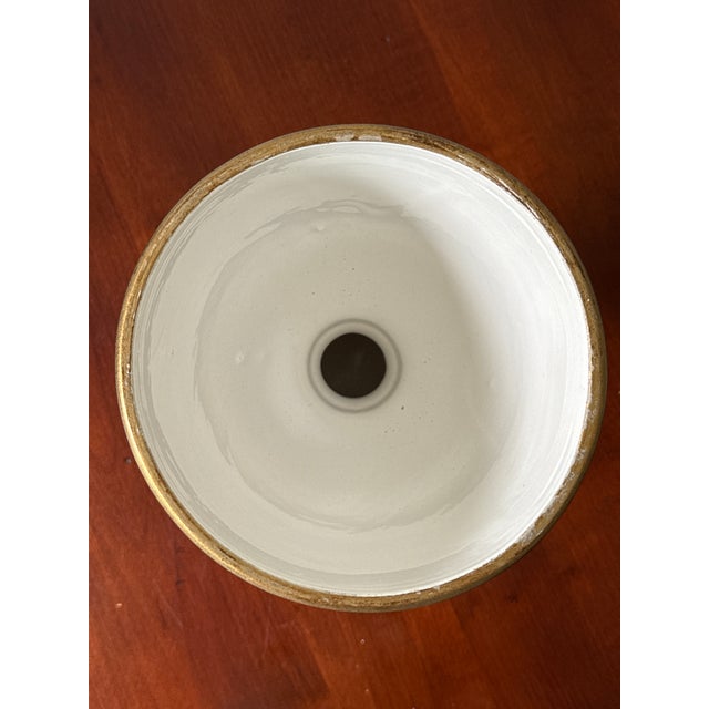 Ceramic Hand Painted Italian Lidded Urn Jars- A Pair For Sale - Image 7 of 12