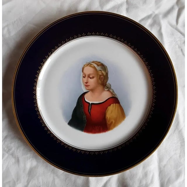 1970s Vintage Plate in White Porcelain by Meissen with Colored Portrait of the St. Mary, 1970s For Sale - Image 5 of 5