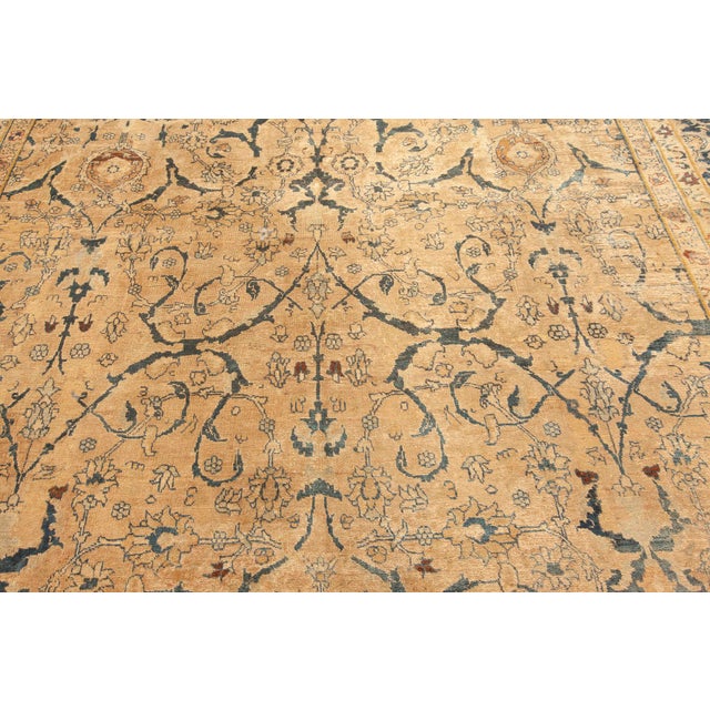 1920s Authentic Persian Tabriz Handmade Wool Rug For Sale - Image 5 of 9